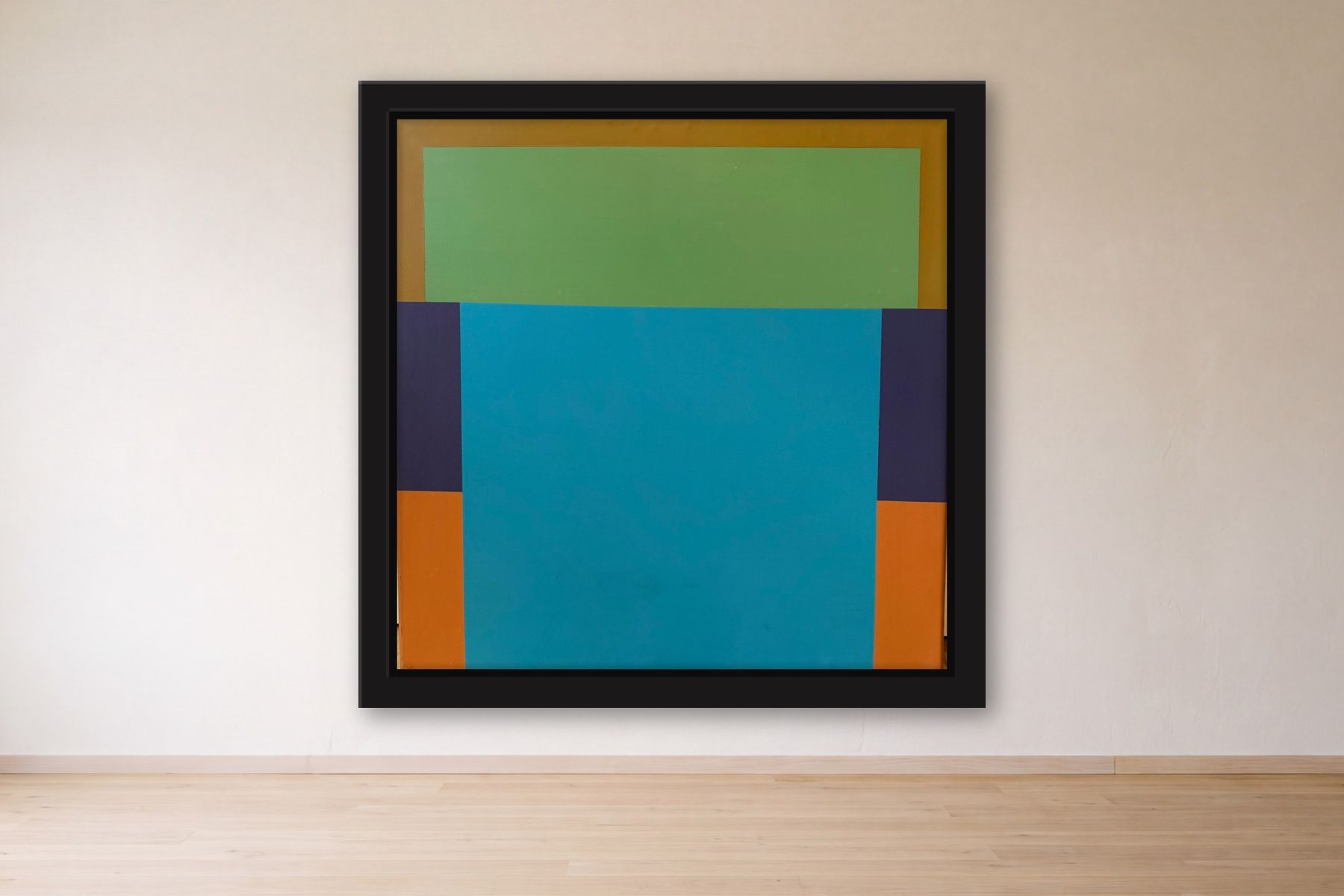 Squares by Bill Sullivan, framed on a gallery wall