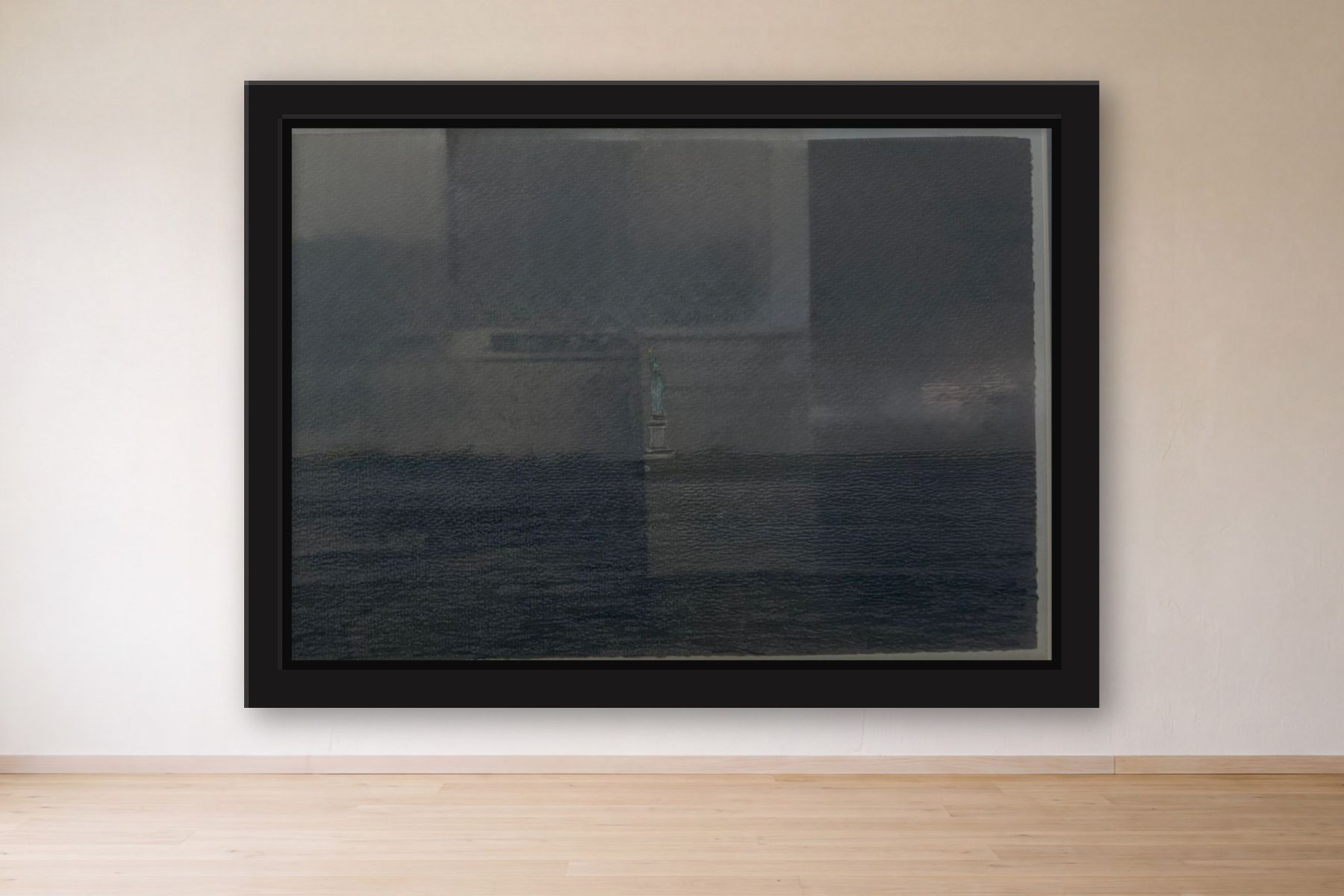 Statue of Liberty by Bill Sullivan, framed on a gallery wall