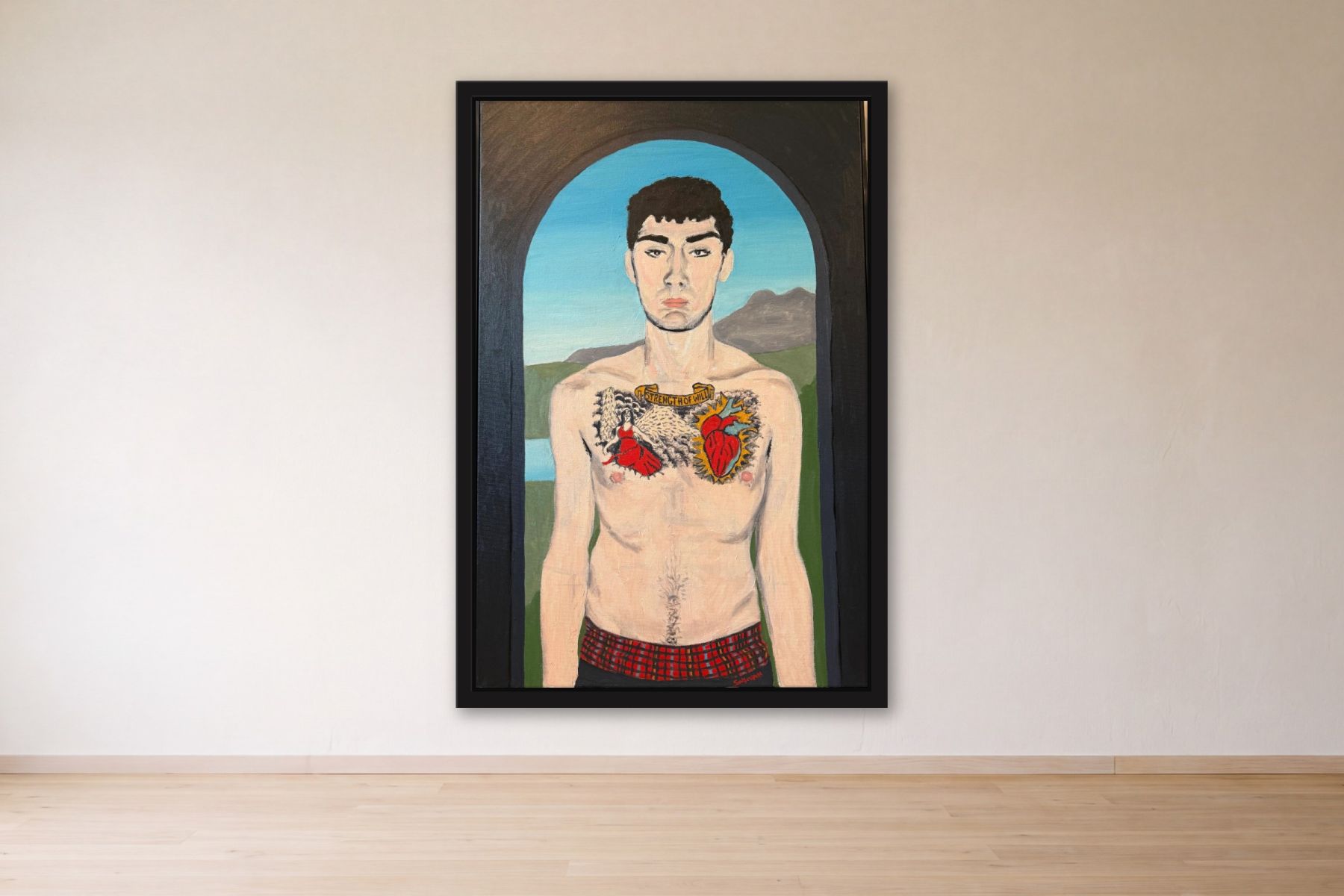 Strength of Will by Bill Sullivan, framed on a gallery wall