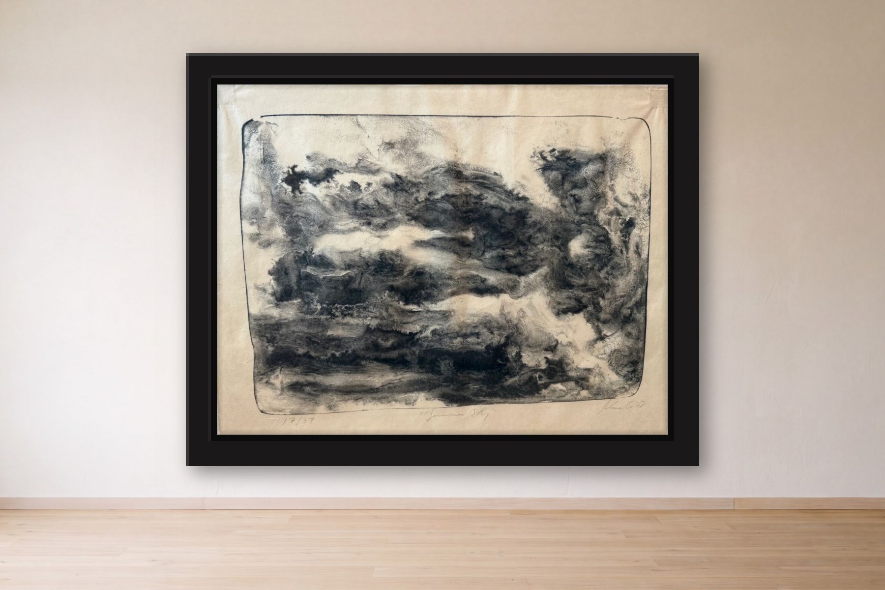 Summer Sky by John Schueler, framed on a gallery wall