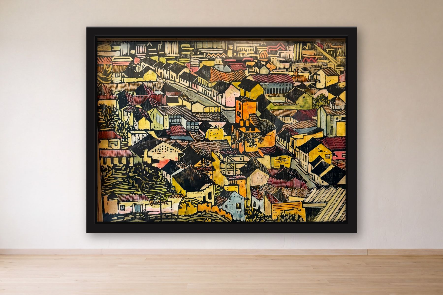 Techos by Francisco Arija, framed on a gallery wall