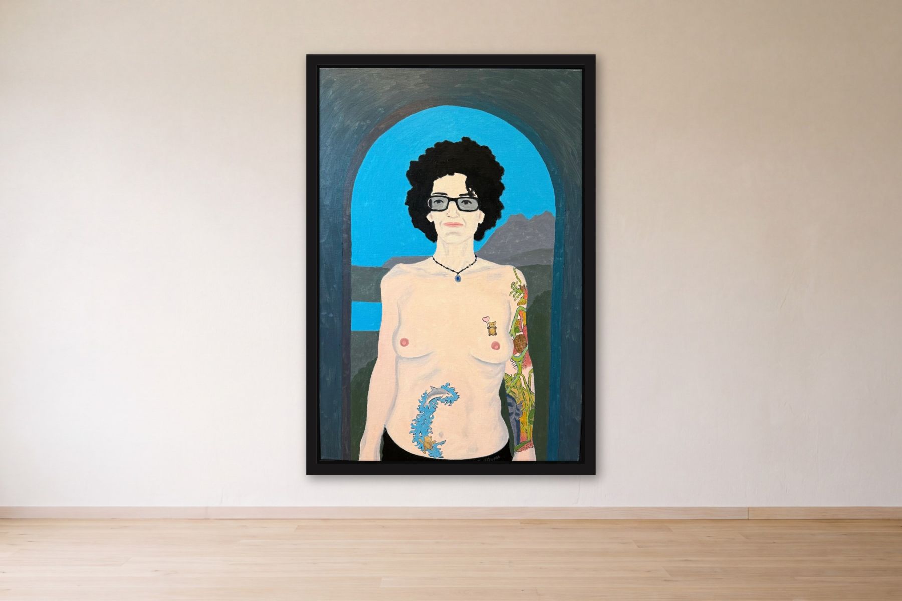 Teddy Bear by Bill Sullivan, framed on a gallery wall