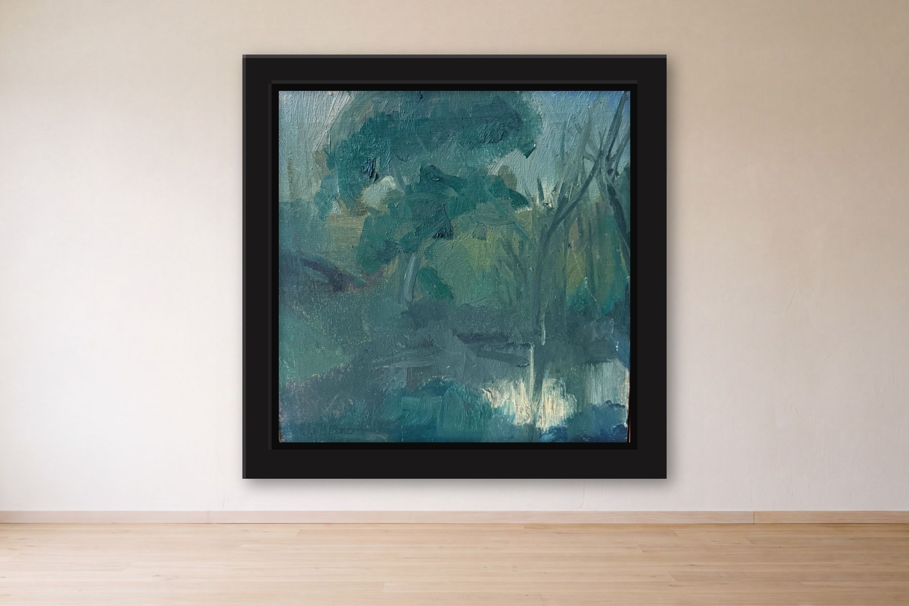 Trees by Artist not recorded, framed on a gallery wall