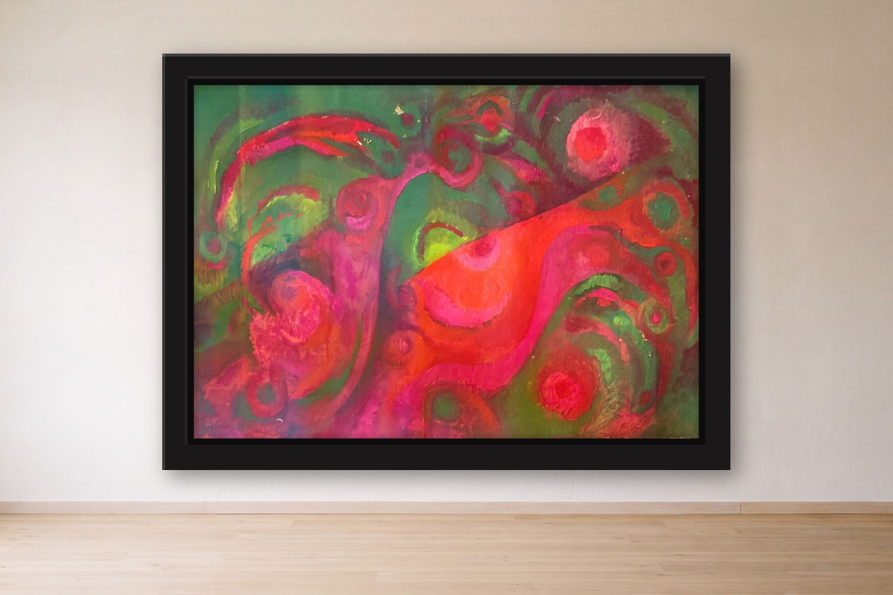 Untitled by Bill Sullivan, framed on a gallery wall