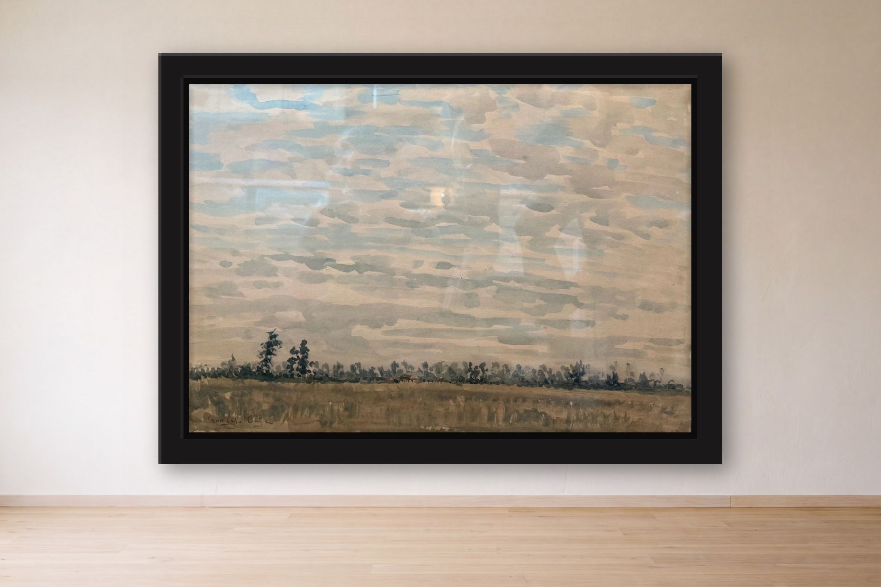 Untitled by Gonzalo, framed on a gallery wall