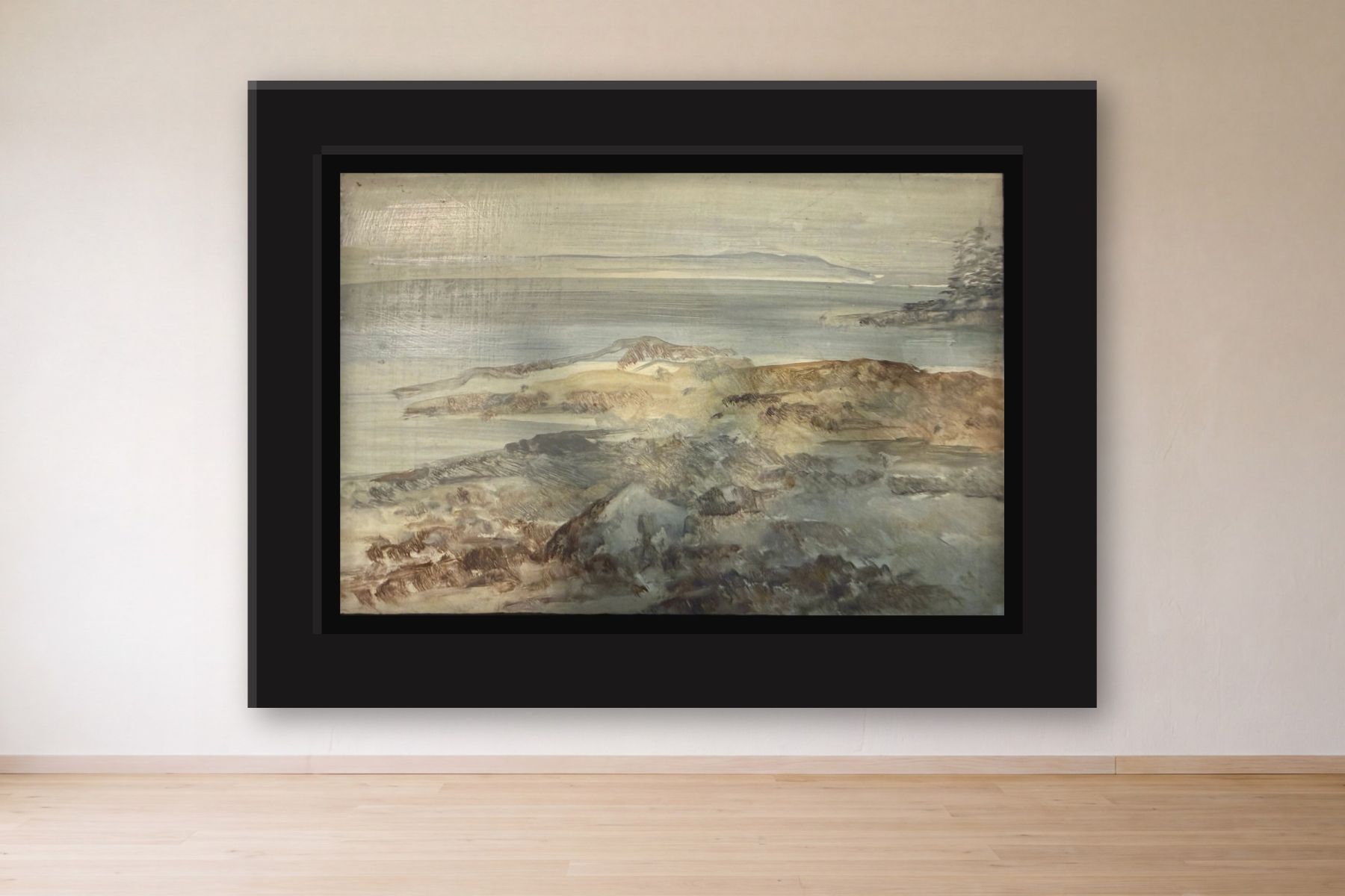 Untitled by M. Clark, framed on a gallery wall