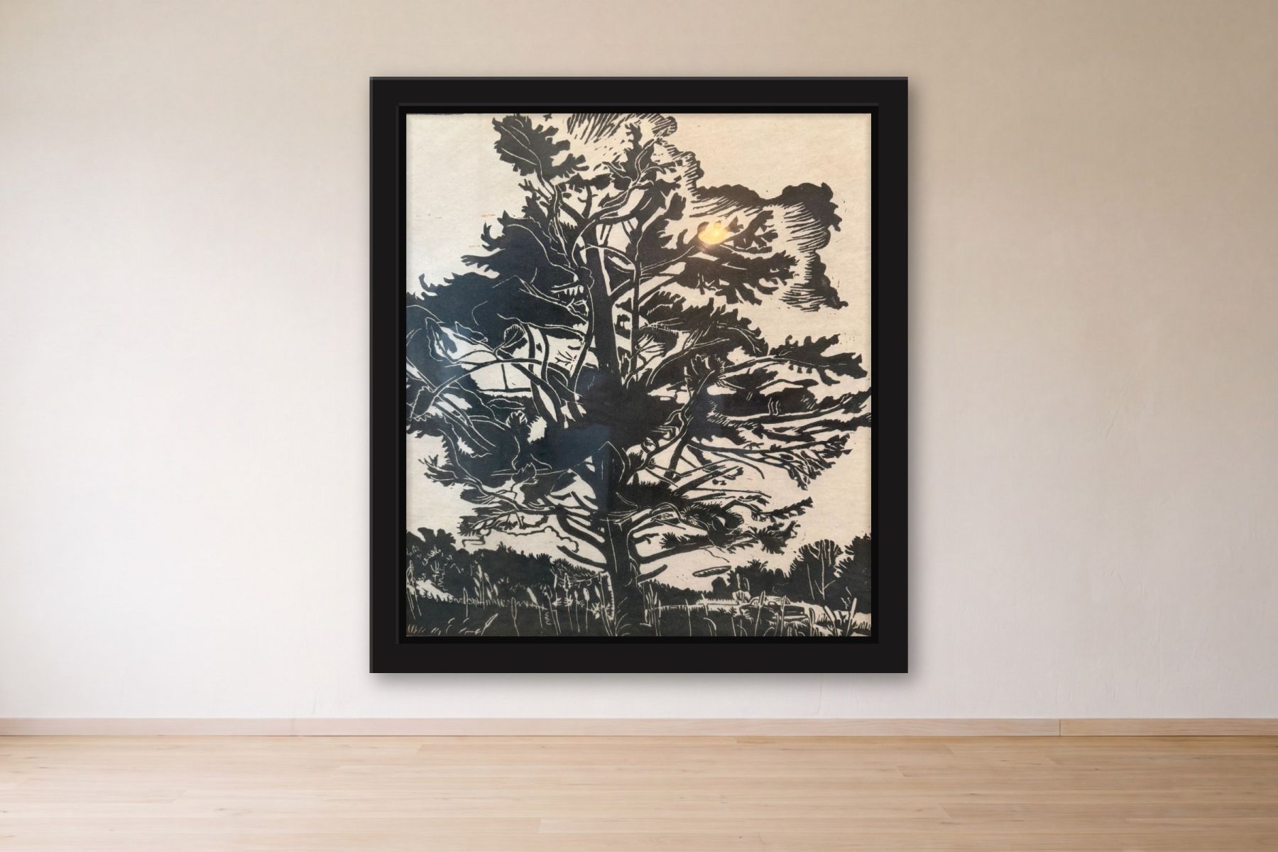 Untitled by Marjorie Kramer, framed on a gallery wall