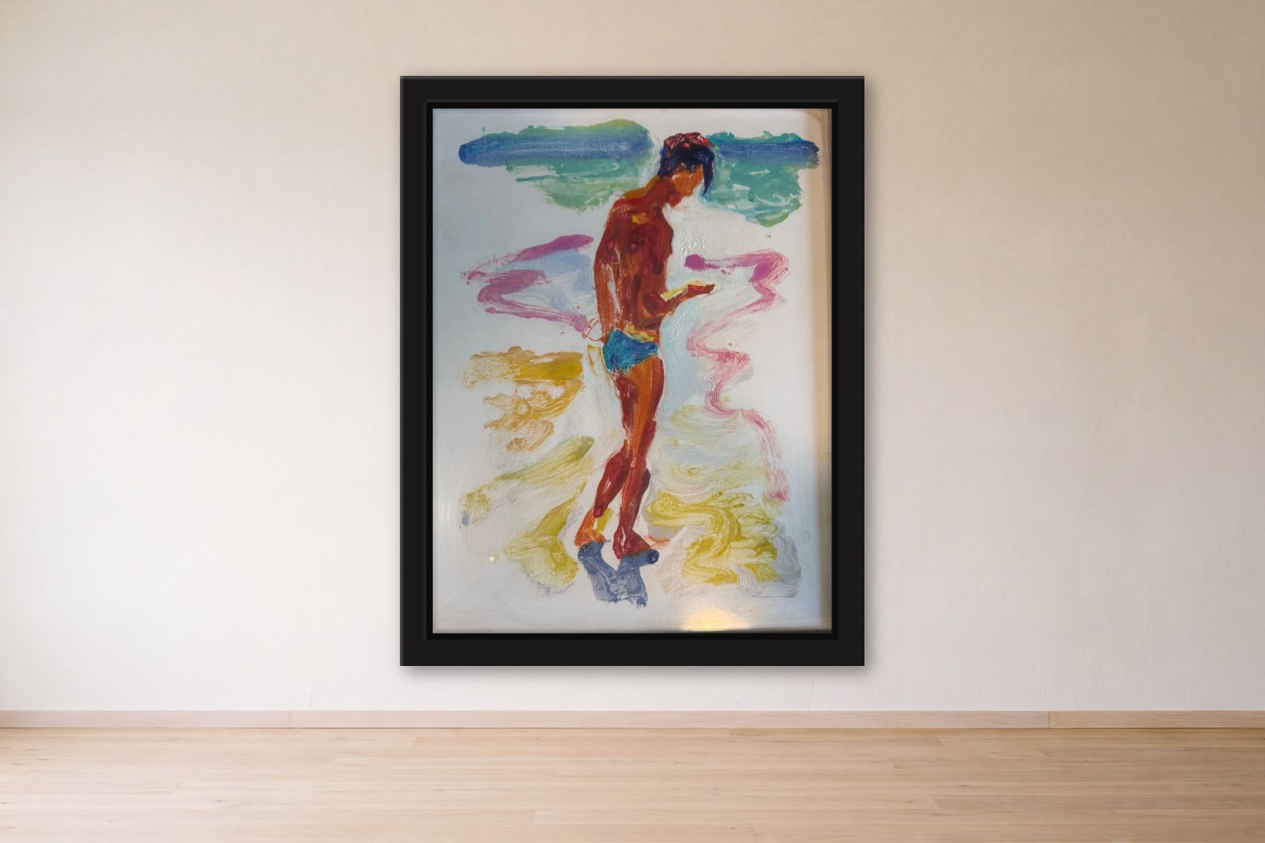 Untitled by Mc Willie Chambers, framed on a gallery wall
