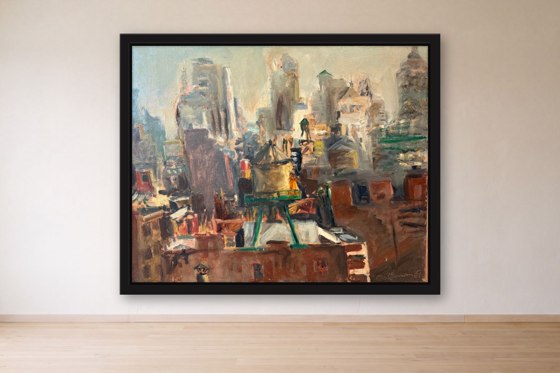 Untitled by Middlanan, framed on a gallery wall