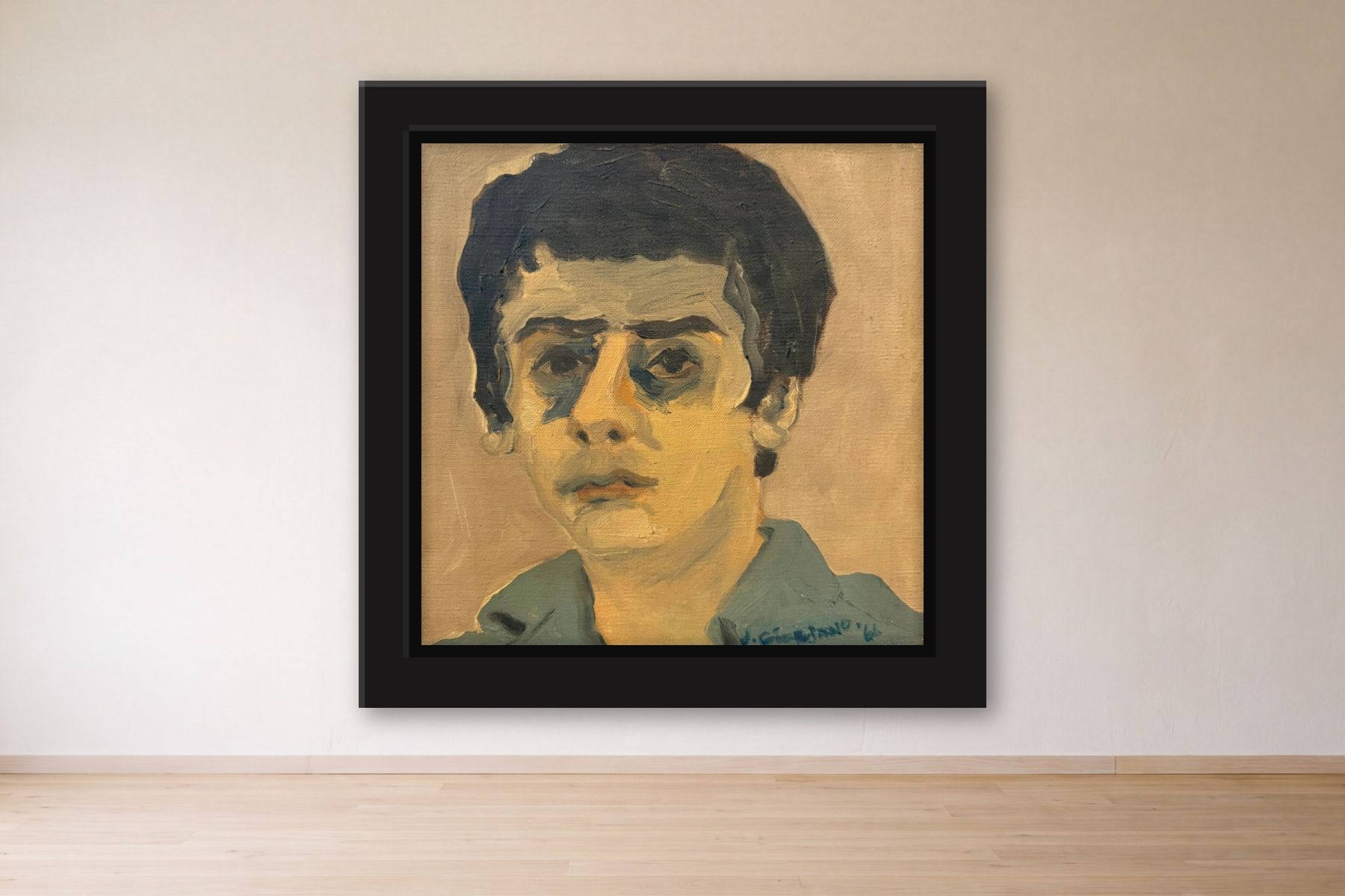 Untitled by Steve Giordindo, framed on a gallery wall
