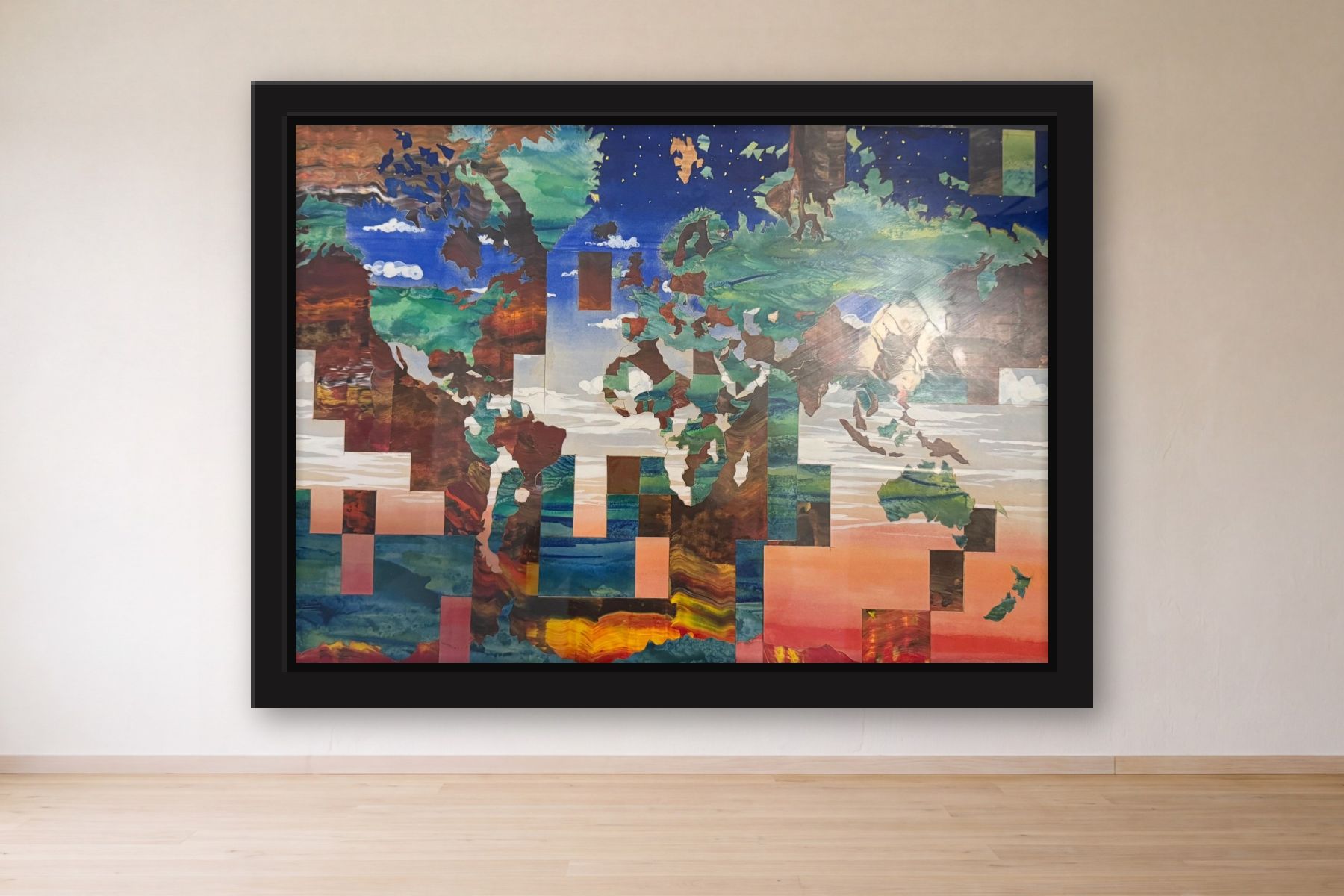Untitled by William A. Polin, framed on a gallery wall