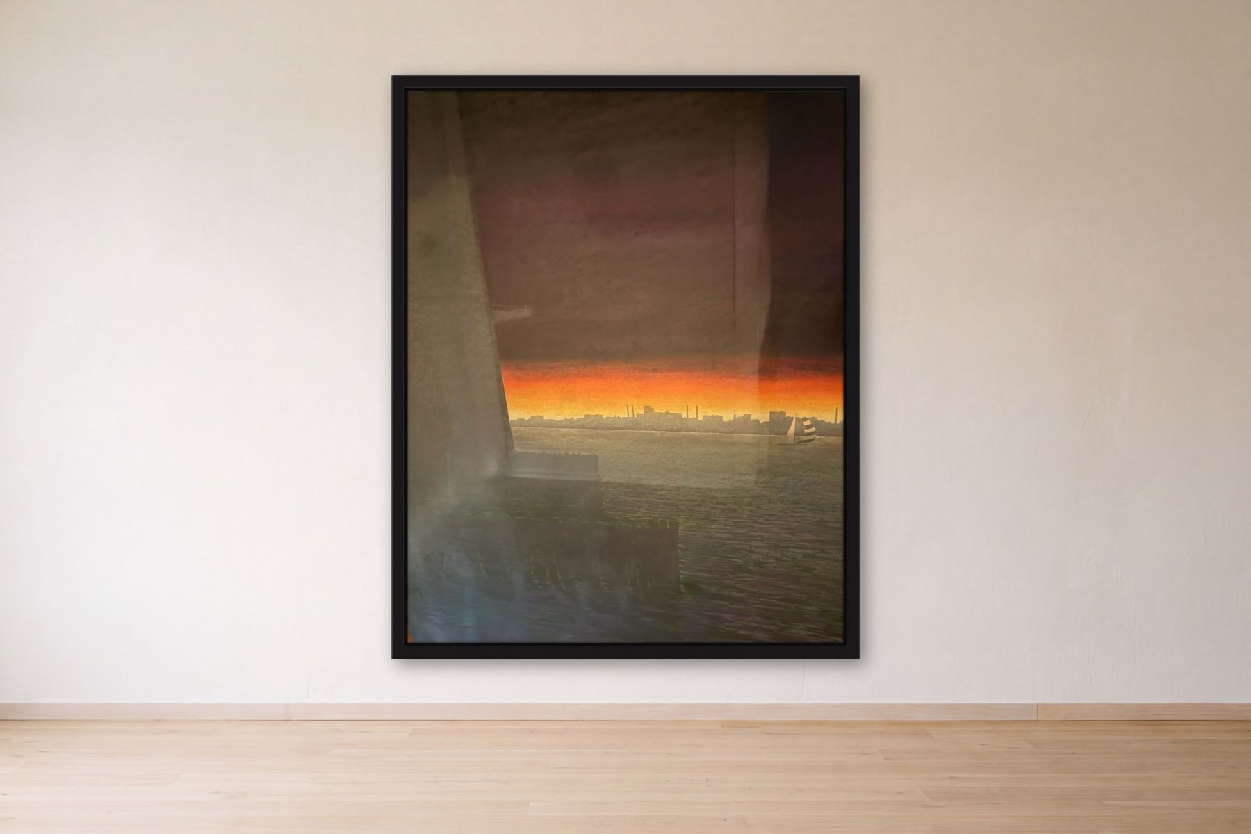Wehawkin Mlonga by Bill Sullivan, framed on a gallery wall