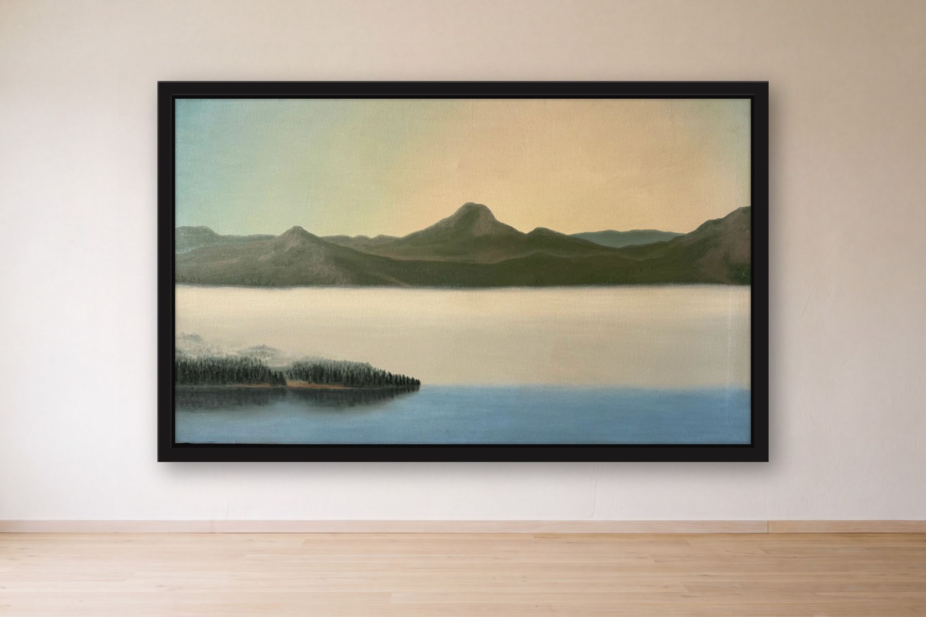 Xiruma by Bill Sullivan, framed on a gallery wall