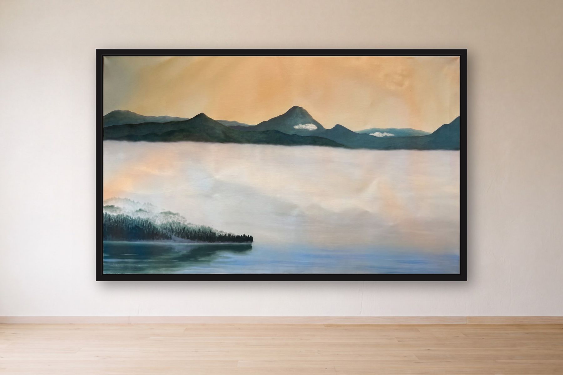 Xiruma by Bill Sullivan, framed on a gallery wall